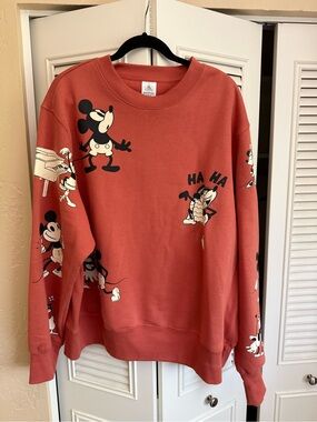 Disney Coral Mickey Graphic Sweatshirt